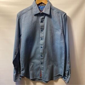 Sz M: Robert Graham Men's Blue Shirt